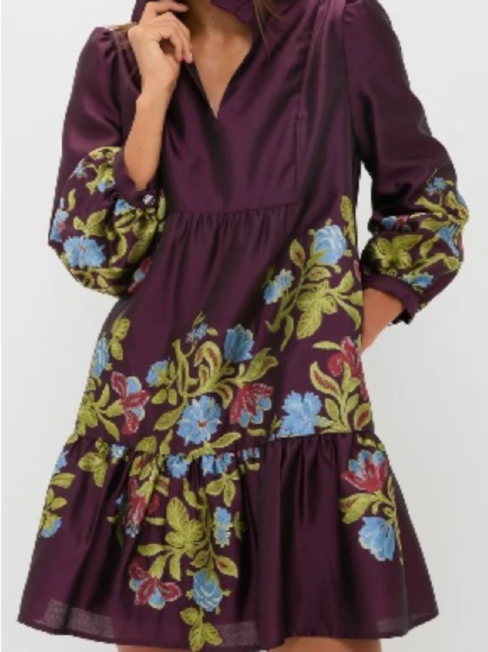 NWT Tuckernuck “Palmerston” Mini Dress in Winetasting Dianthus Jacquard